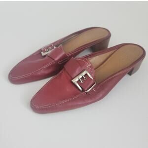 Vintage Bass Red Leather Slides